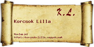 Korcsok Lilla névjegykártya
